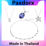 S925 Silver Necklace Crystal Couple Wedding Jewelry Gift