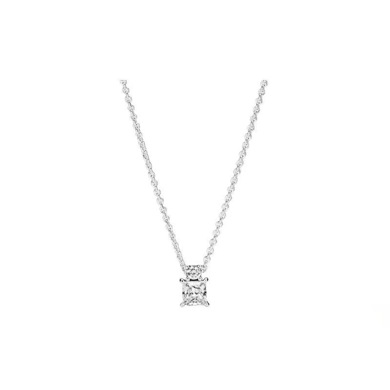 S925 Silver Necklace Crystal Couple Wedding Jewelry Gift