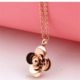 Titanium Steel Flower Necklace Crystal Sweet Romantic Jewelry