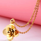 Titanium Steel Flower Necklace Crystal Sweet Romantic Jewelry