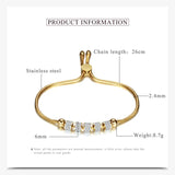 Adjustable Stainless Steel Bracelet with Austrian Crystal Inlay