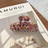 Print Acrylic Hairpins Hair Clip Crab Hair Claws Clamp For Women