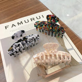 Print Acrylic Hairpins Hair Clip Crab Hair Claws Clamp For Women