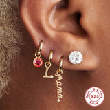 925 Silver Enamel Round Cocktail Huggie Earrings