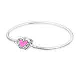 925 Silver Studded Chain Charm Bracelet Women DIY Jewelry