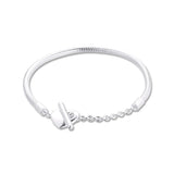 925 Silver Studded Chain Charm Bracelet Women DIY Jewelry