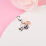 Rainbow Heart & Butterfly Triple Bracelets