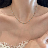 Colorful Enamel Beads Chain Necklace for Women