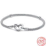 Infinity Heart Clasp Studded Chain Bracelet Women Jewelry