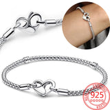 Infinity Heart Clasp Studded Chain Bracelet Women Jewelry