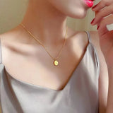 Irregular Letter Pendant Steel Necklace for Women's Jewelry