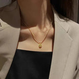 Irregular Letter Pendant Steel Necklace for Women's Jewelry