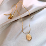 Irregular Letter Pendant Steel Necklace for Women's Jewelry