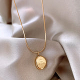 Irregular Letter Pendant Steel Necklace for Women's Jewelry