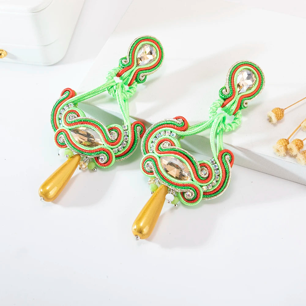 KPacTa Vintage Soutache Dangle Earrings for Women