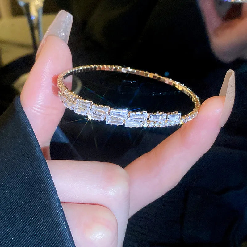 Geometric Round Opening Bracelet Women's Jewelry