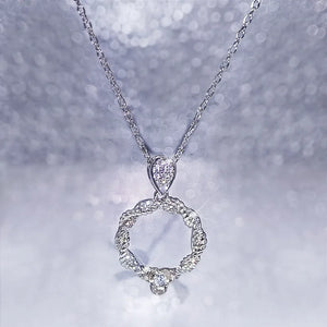 Small Fresh Ring Pendant Necklace Twist Rope Ring Clavicle Chain