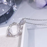 Small Fresh Ring Pendant Necklace Twist Rope Ring Clavicle Chain