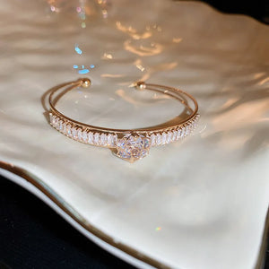 Flower Double Opening Bracelet Romantic Women's Jewelry