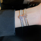 Flower Double Opening Bracelet Romantic Women's Jewelry