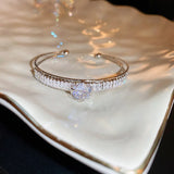 Flower Double Opening Bracelet Romantic Women's Jewelry