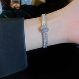 Flower Double Opening Bracelet Romantic Women's Jewelry