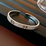Crystal Letter Cuff Bracelet Women's Jewelry