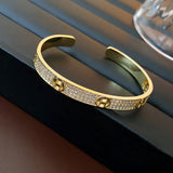 Crystal Letter Cuff Bracelet Women's Jewelry