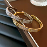 Crystal Letter Cuff Bracelet Women's Jewelry