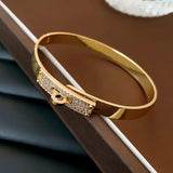 Metal Snap Bracelet Crystal Geometric Women's Jewelry