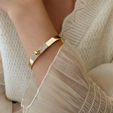 Metal Snap Bracelet Crystal Geometric Women's Jewelry
