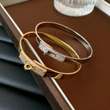 Metal Snap Bracelet Crystal Geometric Women's Jewelry