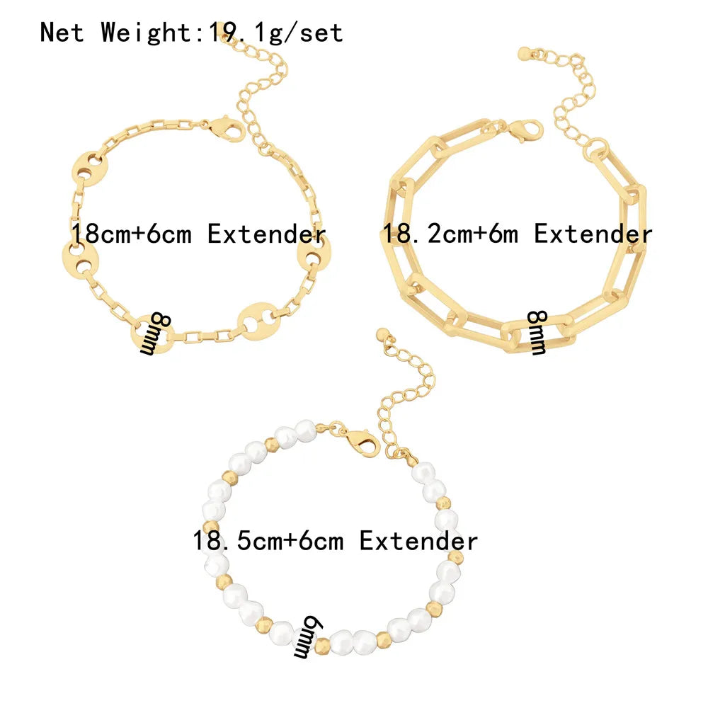 Pearl Bracelet Women Charm Chain Bangle Unusual Jewelry