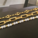 Pearl Bracelet Women Charm Chain Bangle Unusual Jewelry