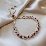 Red Crystal Retro Bracelet Women's Jewelry