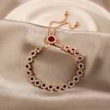 Red Crystal Retro Bracelet Women's Jewelry