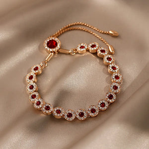 Red Crystal Retro Bracelet Women's Jewelry