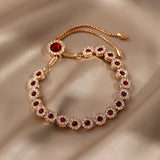 Red Crystal Retro Bracelet Women's Jewelry
