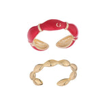 Red Drop Glazed Bamboo Knot Adjustable Ring Small Temperament Ring Banquet Jewel