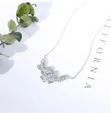 Zircon Floral Necklace Small Flower Jewelry for Women
