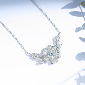 Zircon Floral Necklace Small Flower Jewelry for Women