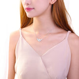 Zircon Floral Necklace Small Flower Jewelry for Women