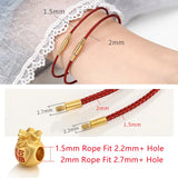 Red Rope Stainless Steel Bead Bracelet