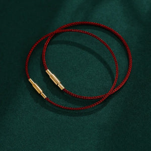 Red Rope Stainless Steel Bead Bracelet