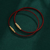 Red Rope Stainless Steel Bead Bracelet