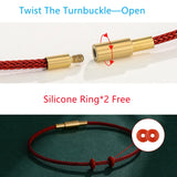 Red Rope Stainless Steel Bead Bracelet