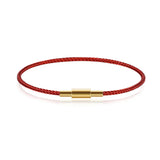 Red Rope Stainless Steel Bead Bracelet