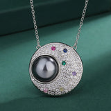 14mm Big Pearl Pendant Necklace for Women with Diamonds