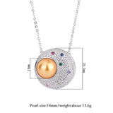 14mm Big Pearl Pendant Necklace for Women with Diamonds