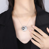 14mm Big Pearl Pendant Necklace for Women with Diamonds